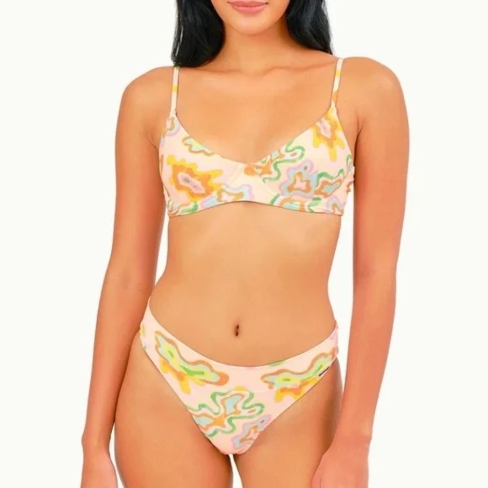 Blackbough summer splash wavy bikini bottoms swimsuit cheeky high rise colorful